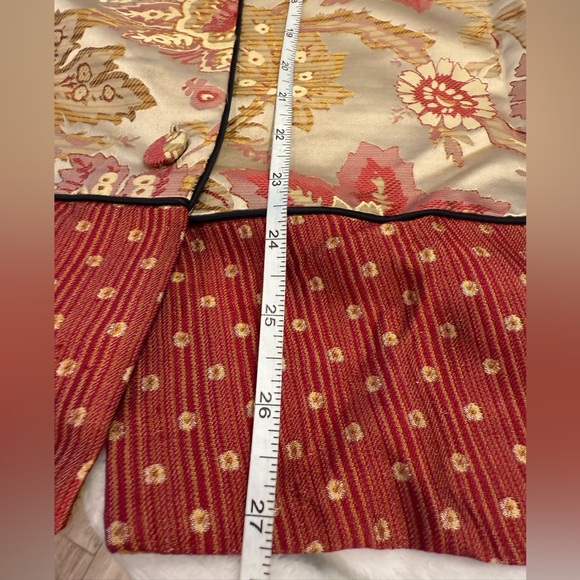 August Max ornate chic silk jacket gold red Asian floral polka dot pattern SZ XL - Picture 8 of 10